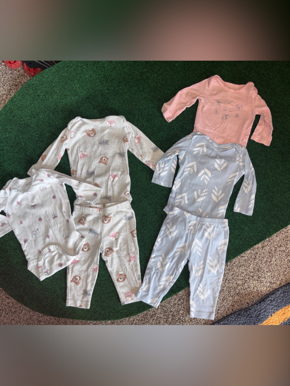Carter's Mixed Long-Sleeve Toddler Pajama Sets in Pink, Light Blue, and Cream